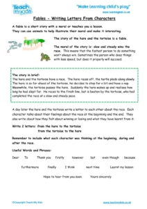 Worksheets for kids - fables-writing-letters-from-characters